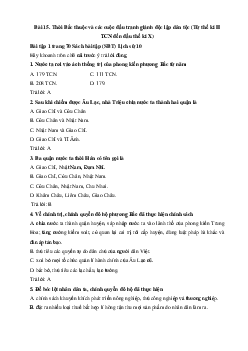 Giải bài tập SBT Lịch sử lớp 10 bài 15: Thời Bắc thuộc và các cuộc đấu tranh giành độc lập dân tộc (từ thế kỉ II TCN đến đầu thế kỉ X)