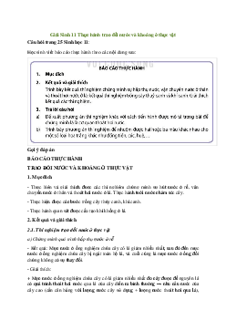 Giải Sinh học 11 Bài 3: Thực hành trao đổi nước và khoáng ở thực vật | Kết nối tri thức