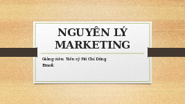 Bài giảng Nguyên lý Marketing | Trường Quốc tế - Đại học Quốc gia Hà Nội