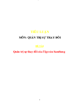 Tiểu luận: sự thay đổi của tập đoàn samsung