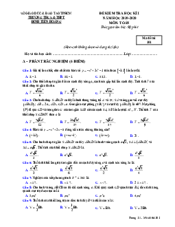 Đề thi HK1 Toán 12 năm 2019 – 2020 trường Đinh Tiên Hoàng – TP HCM