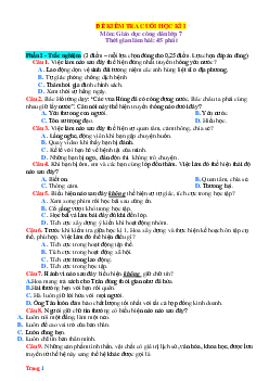 Đề thi HK1 môn GDCD 7 năm 2023-2024 (có đáp án)-Đề 4