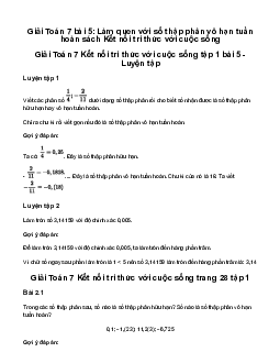 Giải Toán 7 Bài 5: Làm quen với số thập phân vô hạn tuần hoàn | Kết nối tri thức