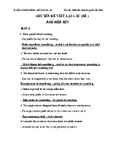 Chuyên đề viết lại câu (dễ) - Answer key | Đại Học Nội Vụ Hà Nội