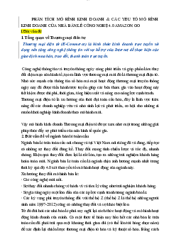 Mô hình kinh doanh của Amazon Go | Thương mại điện tử | Đại học Thương mại