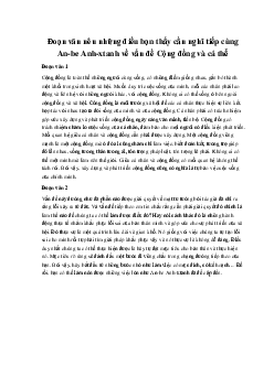 Đoạn văn nêu những điều bạn thấy cần nghĩ tiếp cùng An-be Anh-xtanh về vấn đề Cộng đồng và cá thể | Văn mẫu 11 Kết nối tri thức