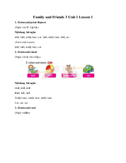 Family and Friends 3 Unit 1 Lesson 1 This is your doll