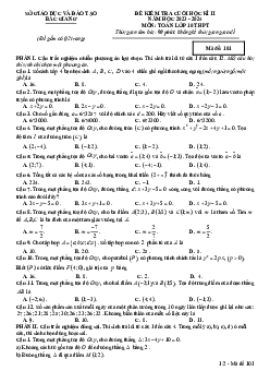 Đề kiểm tra cuối học kì 2 Toán 10 năm 2023 – 2024 sở GD&ĐT Bắc Giang