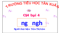 Giáo án điện tử Tiếng việt 1 bài 4 Chân trời sáng tạo : Học vần : ng, ngh