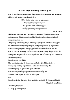 Soạn bài Thực hành tiếng Việt trang 44 | Văn 11 Cánh diều