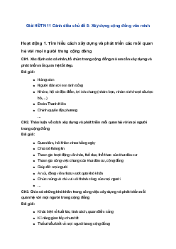 Giải HĐTN 11 Cánh diều chủ đề 5: Xây dựng cộng đồng văn minh