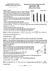 Đề khảo sát Toán 9 đầu năm 2025 – 2026 trường THCS Chu Văn An – Hà Nội