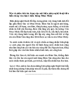 Nêu và phân tích tác dụng của một biện pháp nghệ thuật tiêu biểu trong văn bản Chiến thắng Mtao Mxây