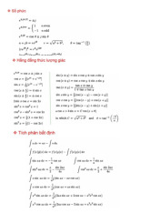 Tài liệu công thức môn Tín hiệu hệ thống | Trường Đại học Bách Khoa Hà Nội