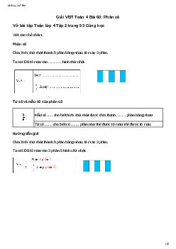 Vở bài tập Toán lớp 4 Bài 60: Phân số Chân trời sáng tạo