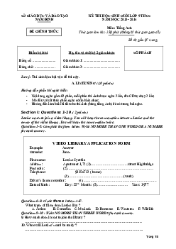 Đề thi học sinh giỏi lớp 9 THCS năm học 2013-2014 môn Tiếng Anh tỉnh Nam Định