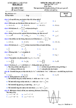 Đề thi HK1 Toán 12 năm học 2017 – 2018 sở GD và ĐT Bình Thuận