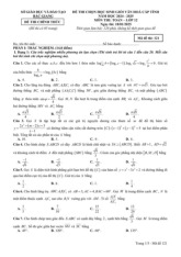 Đề chọn học sinh giỏi Toán 12 cấp tỉnh năm 2024 – 2025 sở GD&ĐT Bắc Giang