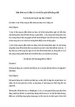 Giải Sinh 11 bài 23: Cơ thể là một thể thống nhất | Cánh diều