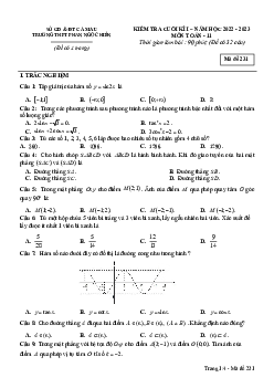 Đề cuối kì 1 Toán 11 năm 2022 – 2023 trường THPT Phan Ngọc Hiển – Cà Mau