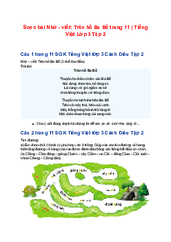 Soạn bài Nhớ - viết: Trên hồ Ba Bể trang 11 | Tiếng Việt Lớp 3 Tập 2 Cánh diều