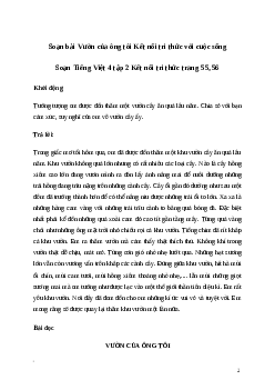 Soạn bài Đọc: Vườn của ông tôi | Kết nối tri thức