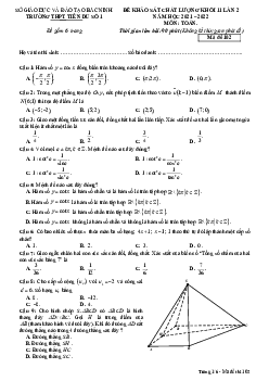 Đề KSCL Toán 11 lần 2 năm 2021 – 2022 trường THPT Tiên Du 1 – Bắc Ninh