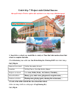 Unit 6 lớp 7 Project sách Global Success