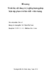 Trình bày nội dung và ý nghĩa phương pháp luận cặp phạm trù bản chất – hiện tượng ? | Câu hỏi ôn tập môn Triết học Mác - Lê nin
