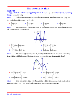 Bài tập trắc nghiệm ứng dụng của tích phân có đáp án và lời giải Toán 12