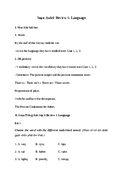 Giải Tiếng Anh 6 Review 1: Language | Global Success