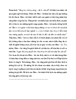 Viết đoạn văn (khoảng 150 chữ) nêu cảm nhận của bạn về con người Hăm - let được thể hiện qua lời độc thoại trong "Sống hay không sống - đó là vấn đề" | Văn mẫu 11 Kết nối tri thức