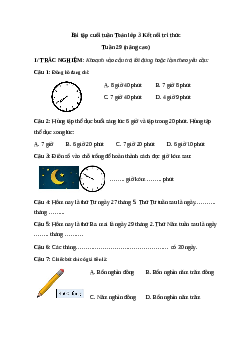 Phiếu bài tập cuối tuần lớp 3 môn Toán - Tuần 29 (Nâng cao) | Kết nối tri thức