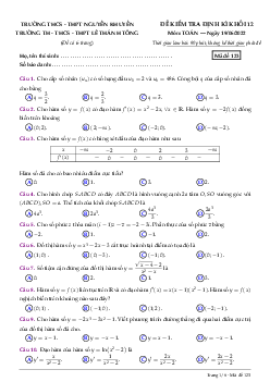 Đề thi thử THPT Quốc gia năm 2022 môn Toán trường Nguyễn Khuyến & Lê Thánh Tông, TP HCM