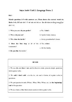 Giải Tiếng Anh 6 Unit 2: Language Focus 2 - Friends Plus