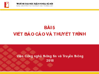 Bài 5 - Viết báo cáo và thuyêt trình | Nhập môn Công nghệ thông tin | Trường Đại học Bách khoa Hà Nội