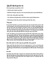 Chương 4 Quyết Định Quản Trị và Kỹ Năng Cần Thiết | Môn Quản trị học đại cương - Đại học Bách Khoa Hà Nội