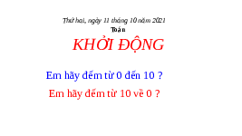 Giáo án điện tử Toán 1 Chương 1 Cánh diều: Em ôn lại những gì đã học trang 27 - Các số đến 10