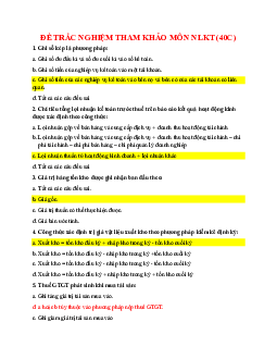 Đề trắc nghiệm tham khảo học phần Nguyên lý kế toán