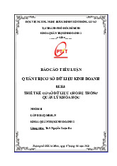 Báo cáo tiểu luận Thiết kế cơ sở dữ liệu cho hệ thống  quản lý khóa học môn Quản trị cơ sở dữ liệu kinh doanh | Học viện Công Nghệ Bưu Chính Viễn Thông