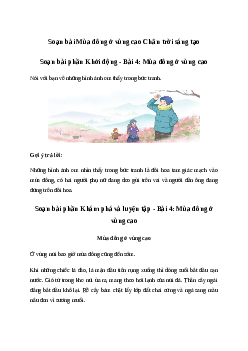 Soạn bài Mùa đông ở vùng cao trang 37 | Tiếng việt lớp 2 | Chân trời sáng tạo