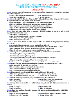 TOP 320 câu trắc nghiệm vận dụng thấp Lịch sử 12 có đáp án