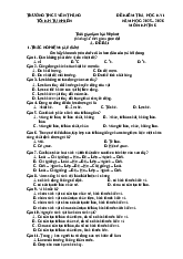 Đề kiểm tra học kỳ I năm học 2025-2026 môn Khoa học tự nhiên 6