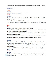 Đề thi tuyển sinh vào 10 môn Ngữ Văn GD&ĐT Ninh Bình năm 2024 - 2025