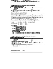 Các dạng bài tập môn Kinh Tế Quốc Tế (KTQT) - Chuyên đề Mậu dịch