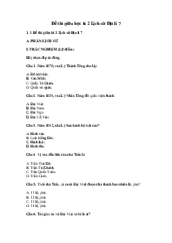 Đề thi giữa kì 2 Lịch sử và Địa lí 7- Đề 1 | Kết nối tri thức năm 2024