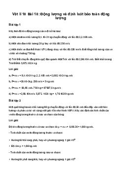 Giải Vật lí 10 Bài 18: Động lượng và định luật bảo toàn động lượng | Chân trời sáng tạo