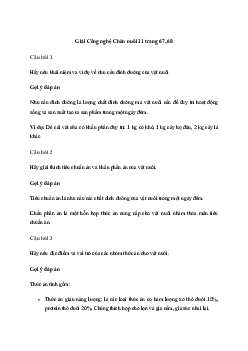Giải Công nghệ 11: Ôn tập Chủ đề 3 | Cánh diều