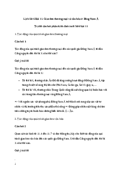 Giải Lịch Sử 6 Bài 11: Giao lưu thương mại và văn hóa ở Đông Nam Á | Cánh diều
