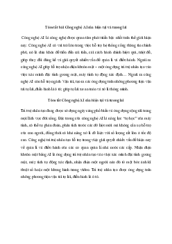 Tóm tắt tác phẩm Công nghệ AI của hiện tại và tương lai | Văn mẫu 11 Chân trời sáng tạo